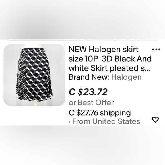 “Halogen” geometric, 3 D’s cubes, pleats 6P petite short skirt - Picture 16 of 17